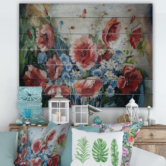 Designart - Retro Bouquet of Poppies